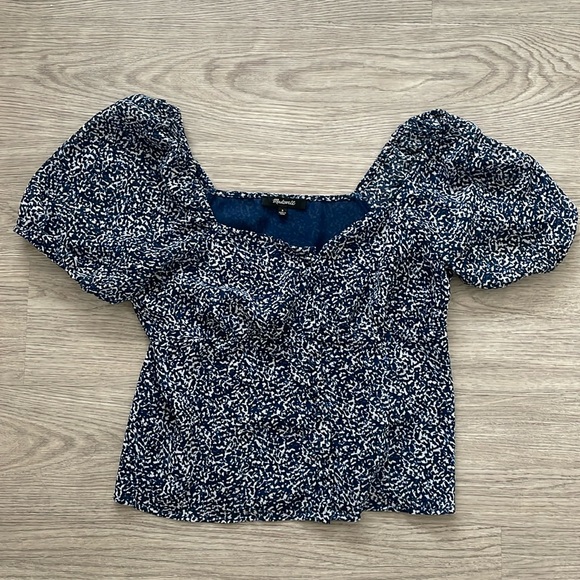 Madewell Tops - Madewell blue white blouse size 0